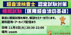 くまのこ検査技師塾 超音波検査士模擬試験セミナー 医用超音波の基礎です。