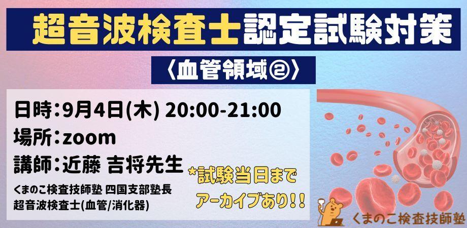 くまのこ検査技師塾 超音波検査士 血管領域オンラインセミナーです。
