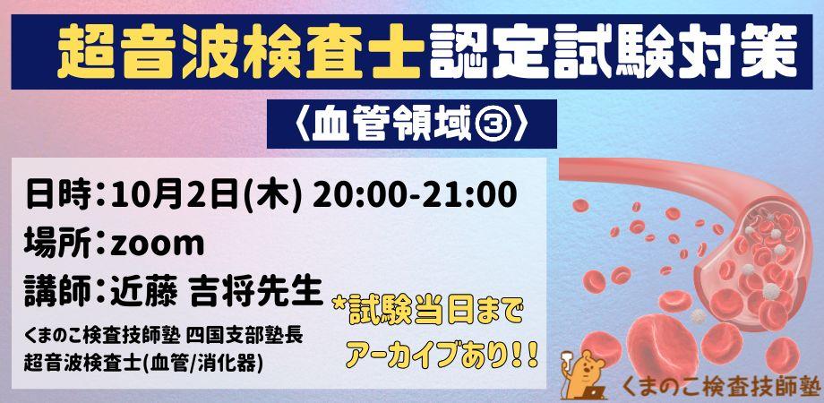 くまのこ検査技師塾 超音波検査士血管領域オンラインセミナーです。