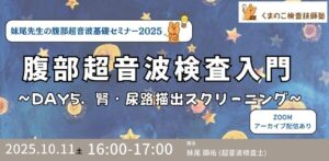 くまのこ検査技師塾 腹部エコーオンラインセミナーです。