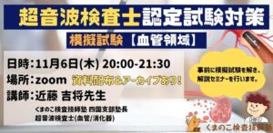 くまのこ検査技師塾 超音波検査士模擬セミナー 血管領域です。